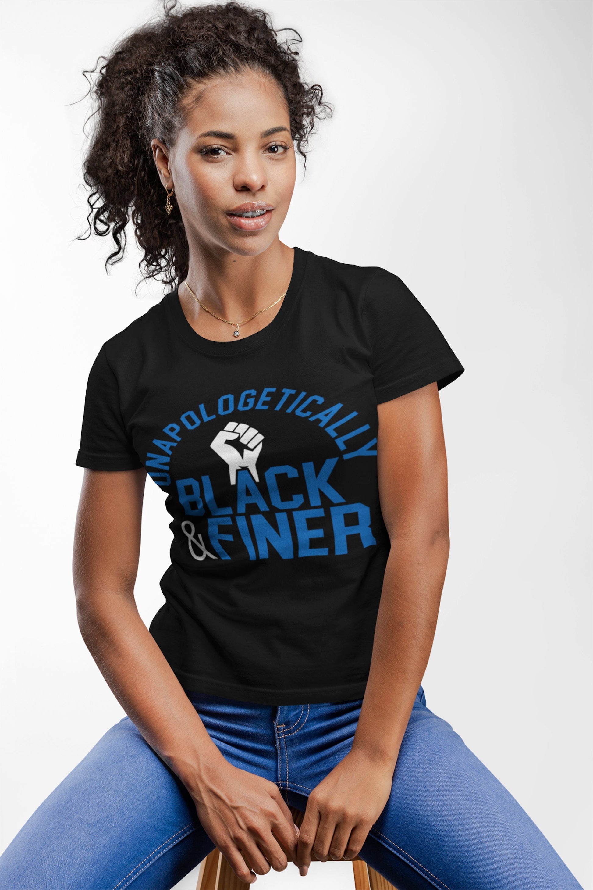 Unapologetically Black & Finer | Zeta Phi Beta Sorority | T Shirt - Tru Blu TeeZ