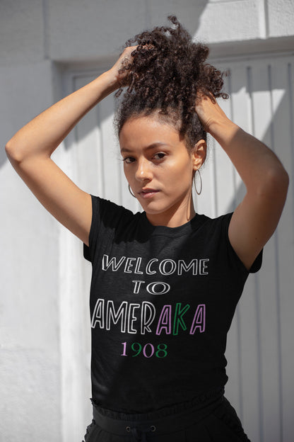 Welcome to AmerAKA | Greek Sorority | Kamala Harris Shirt - Tru Blu TeeZ