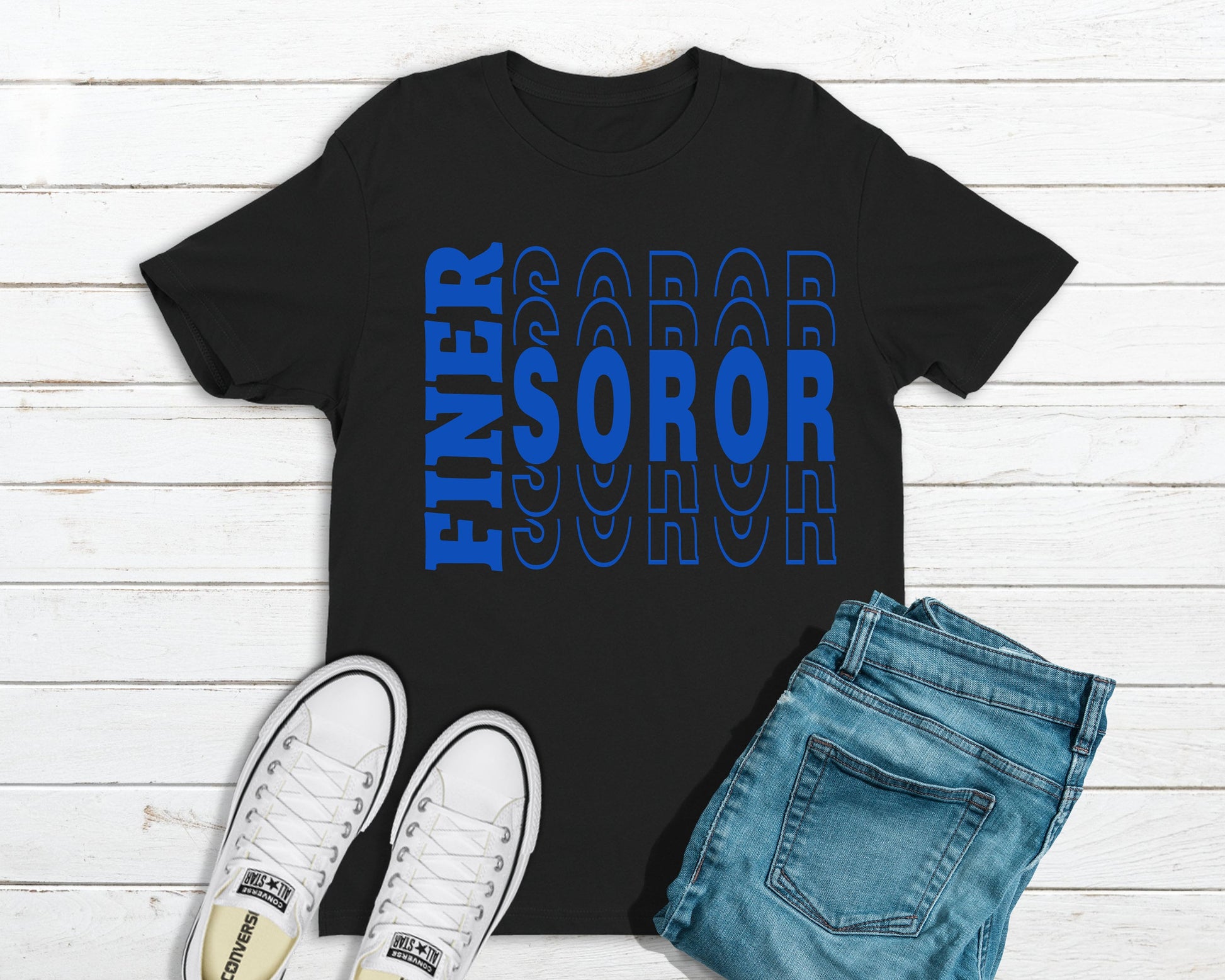 FINER GREEK Soror Shirt | Greek Sorority Clothing | Black Greek Sorors - Tru Blu TeeZ