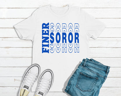 FINER GREEK Soror Shirt | Greek Sorority Clothing | Black Greek Sorors - Tru Blu TeeZ