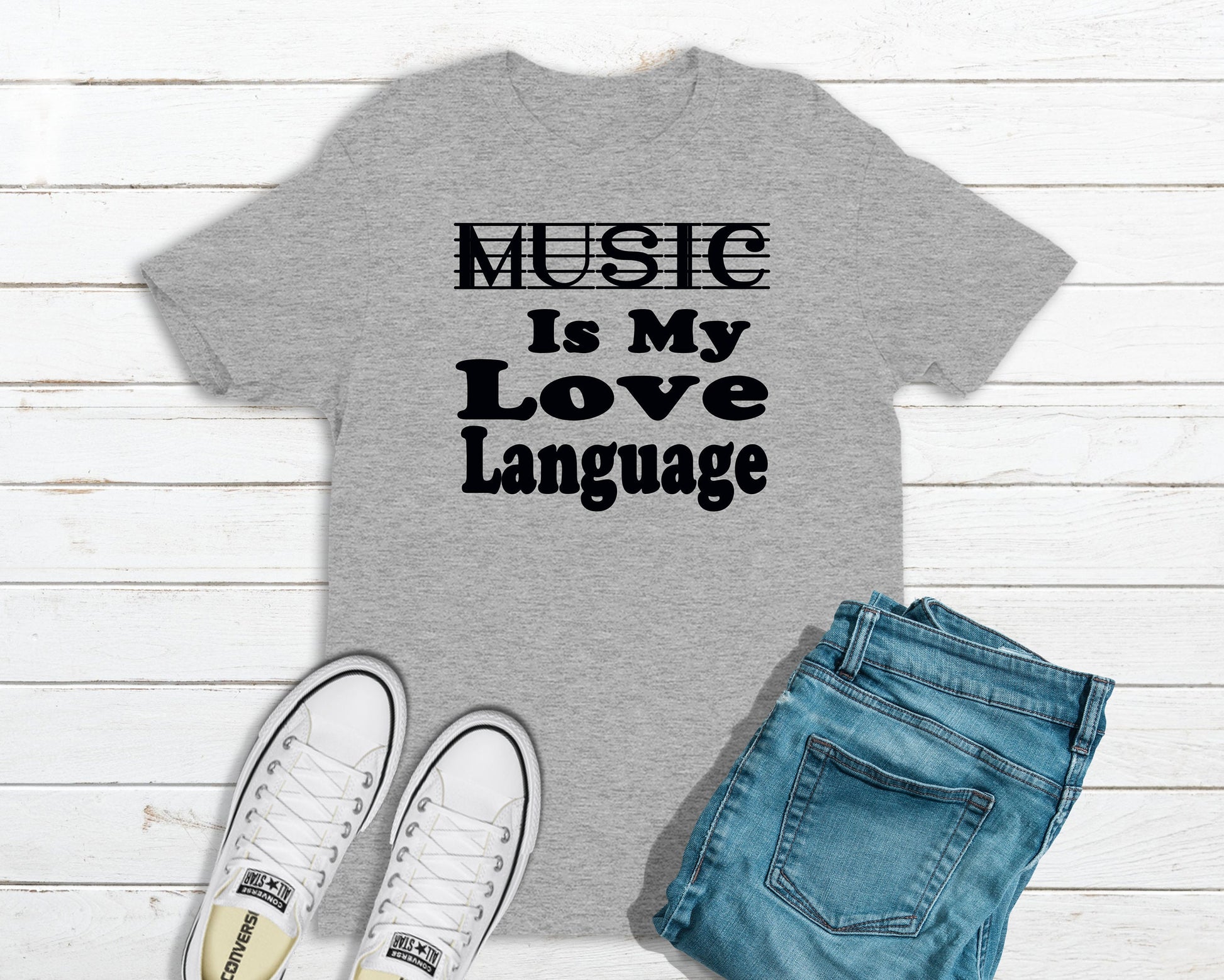 Music Love Language | Musician Shirts | Musician Gifts | Musical Clothing - Tru Blu TeeZ