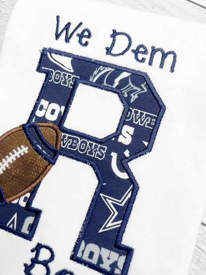 Cowboys Football w/ Initial Shirt for Kids | Daddy's Football Buddy | Kids Football Shirt | Infant Football Fan | Cowboys Inspired Football