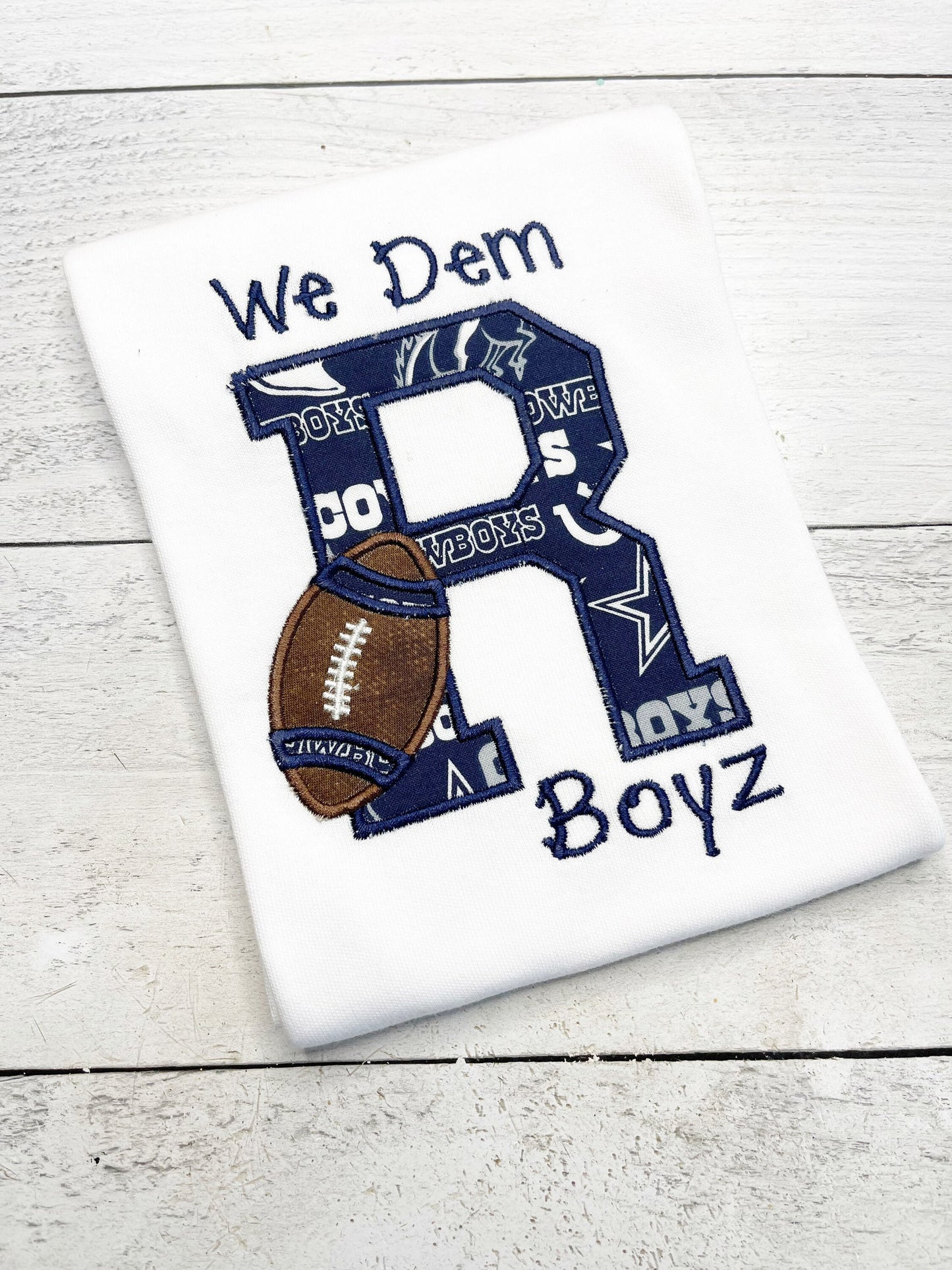 Cowboys Football w/ Initial Shirt for Kids | Daddy's Football Buddy | Kids Football Shirt | Infant Football Fan | Cowboys Inspired Football