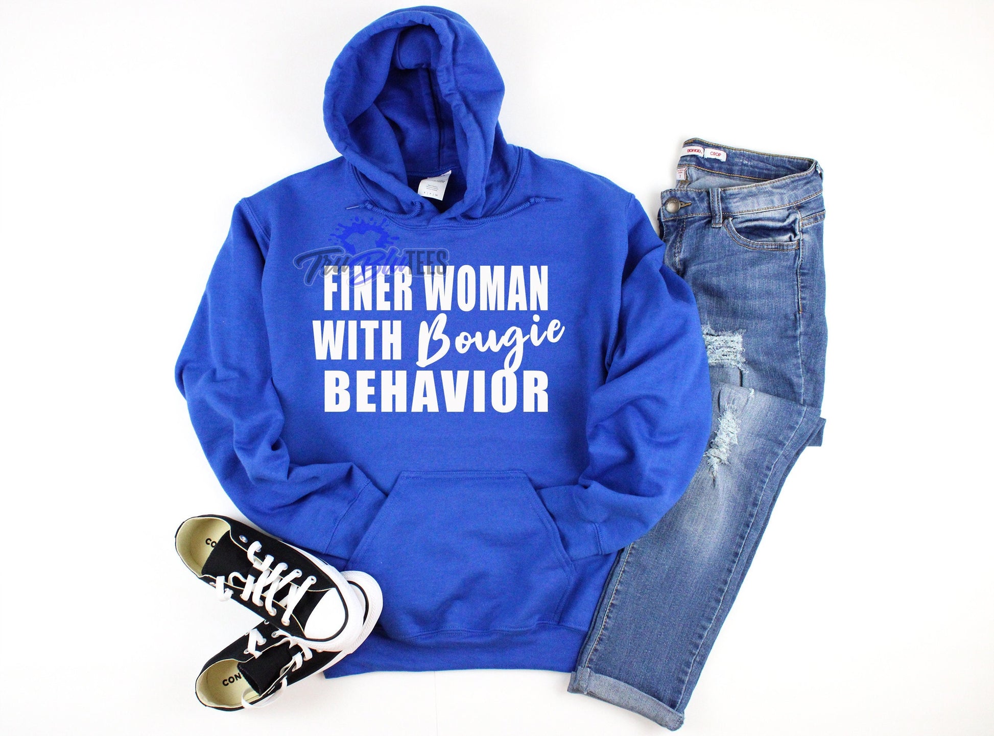 1920 FINER Bougie Behavior | Finer and Bougie | Z Phi B Inspired |  Royal Blue and White - Tru Blu TeeZ