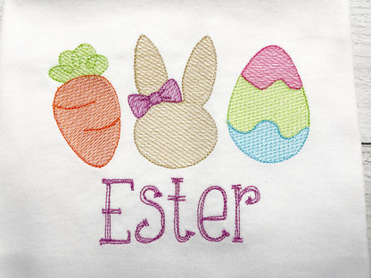 Easter Trio Shirt | Easter Rabbit Shirt | Easter Bunny Girls Clothing