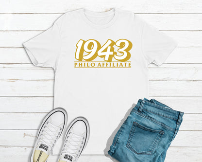 Block 1943 Philo  | SHRHO Centennial | SGRHO Inspired | Gold and White - Tru Blu TeeZ