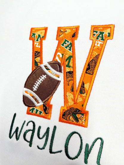 FAMU HBCU Football w/ Initial Shirt | Daddy's Football Buddy | Kids Football Shirt | Infant Football Fan | FAMU Football