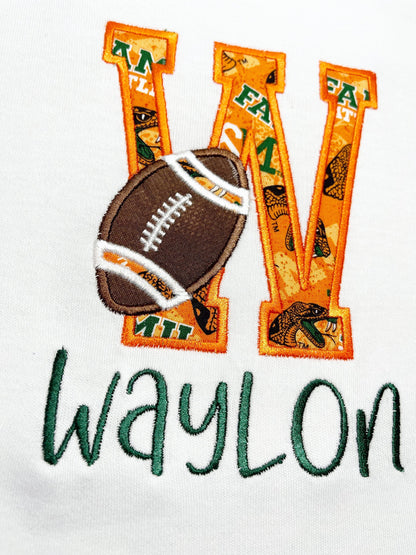 FAMU HBCU Football w/ Initial Shirt | Daddy's Football Buddy | Kids Football Shirt | Infant Football Fan | FAMU Football