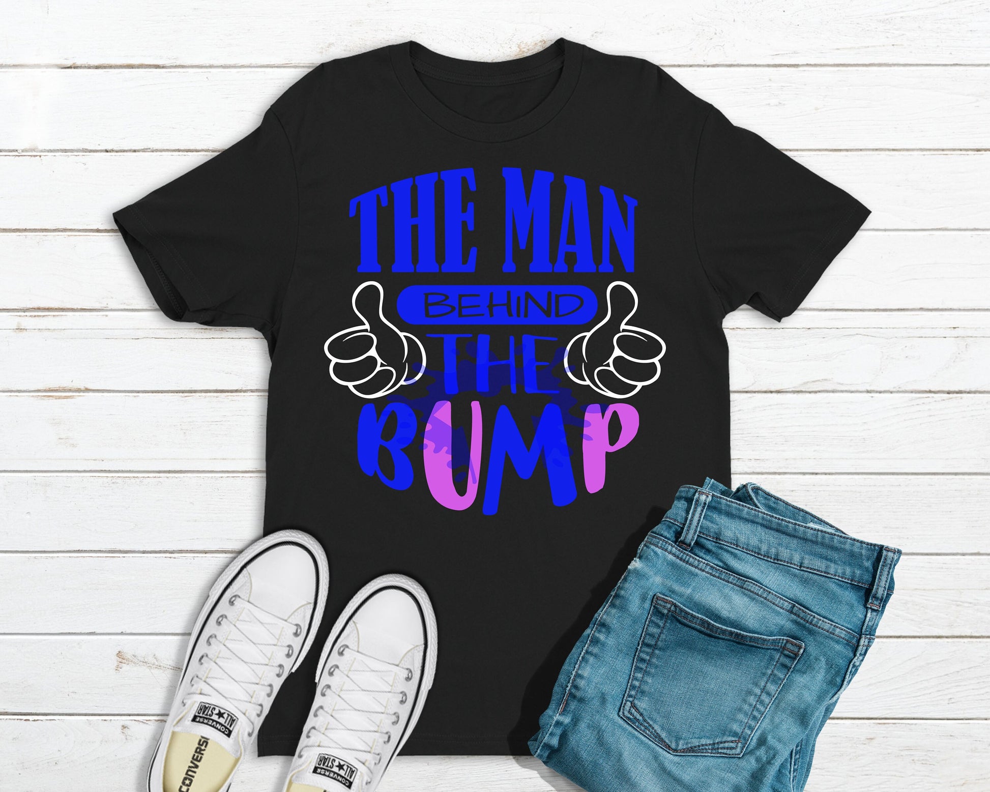 Man Behind the Bump | New Dad Shirt | Dad Clothing |  Gender Reveal Shirt - Tru Blu TeeZ