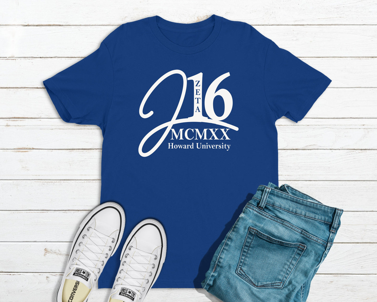 J16 Sorority Shirt | ZPHIB J16 | Z Phi B Founders's Day| Royal Blue and White - Tru Blu TeeZ