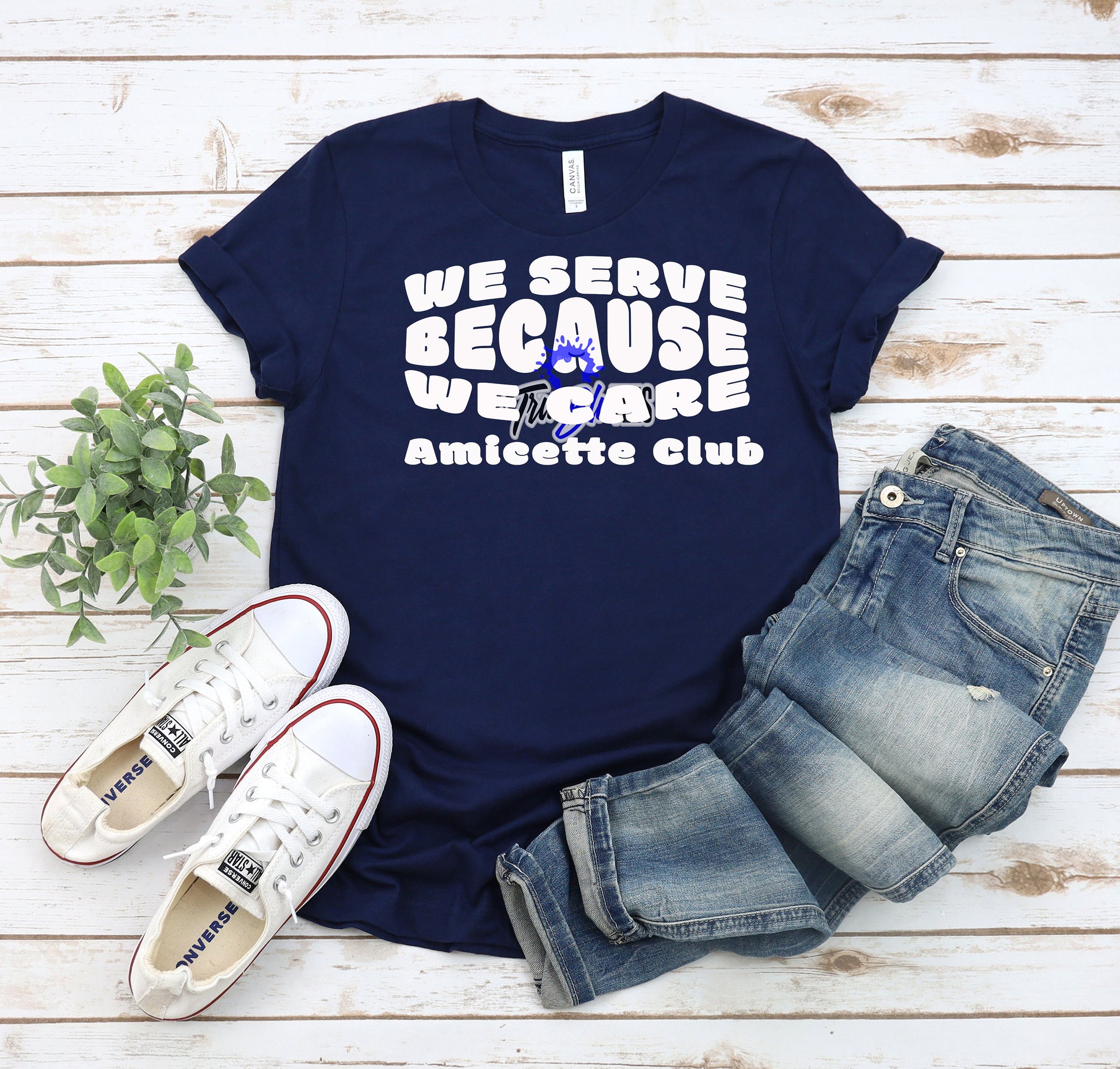 WE SERVE BECAUSE | Amicette Club Shirt | Zeta Phi Beta Youth | Zeta Phi Beta Sorority - Tru Blu TeeZ